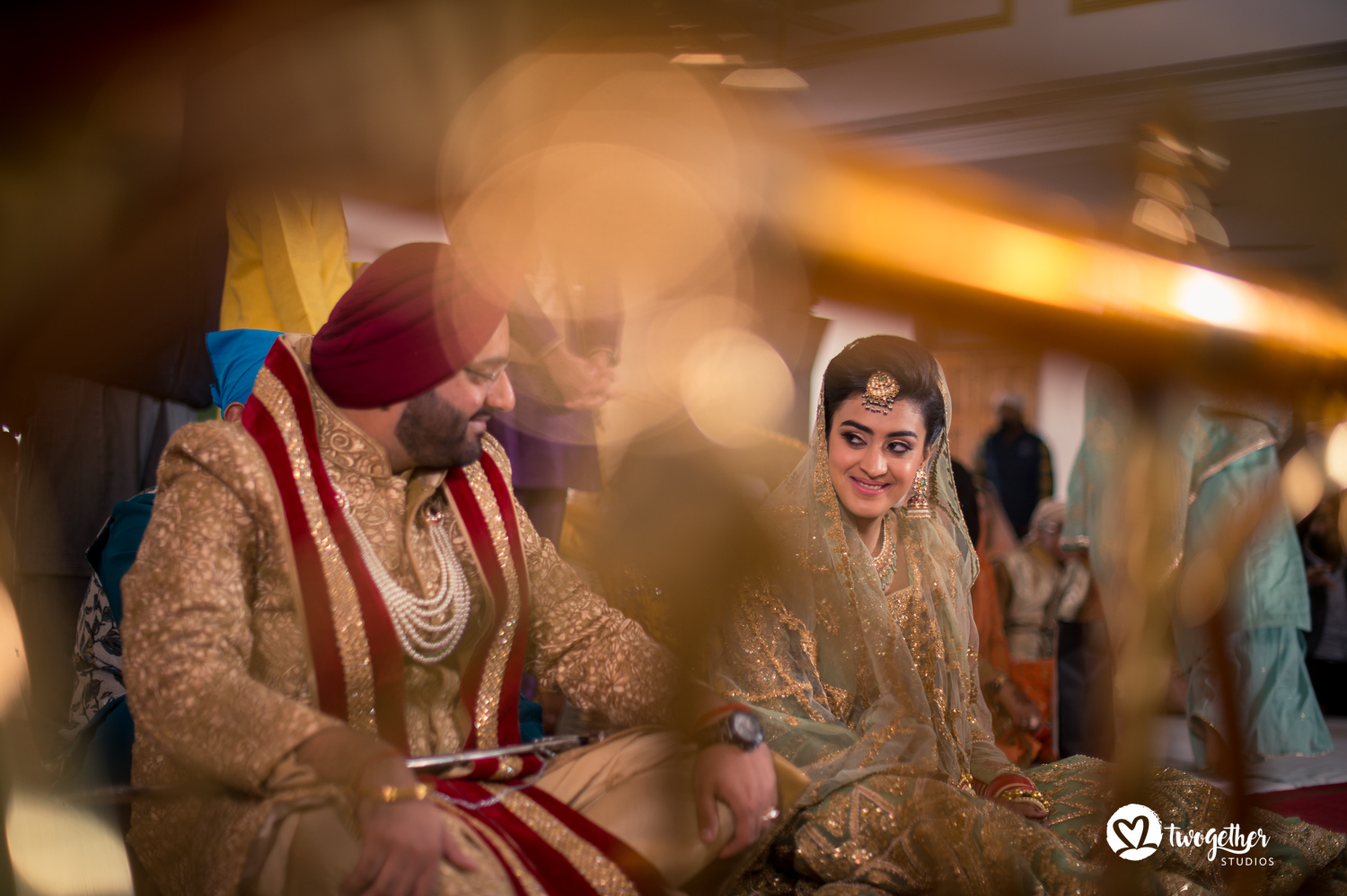 Sikh Gurudwara wedding couple portrait photography