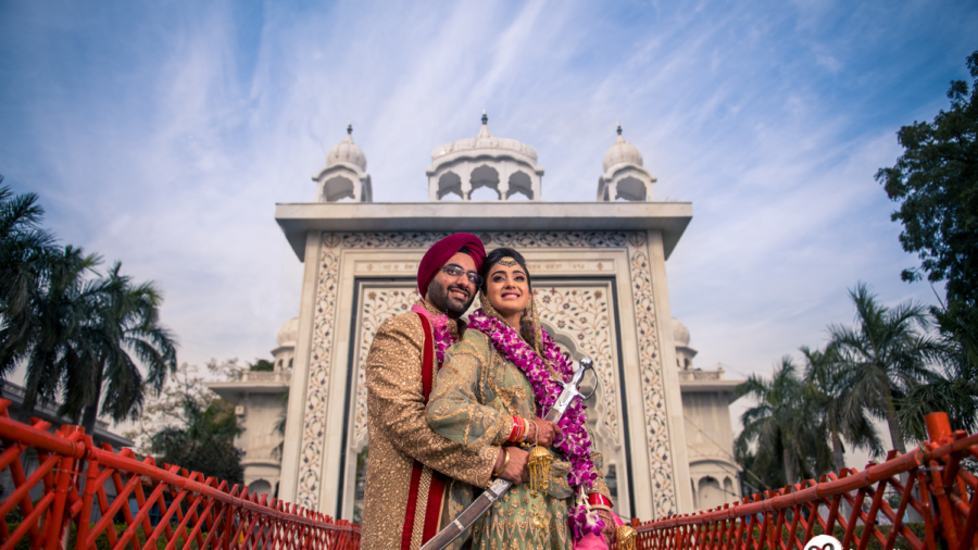 Sikh couple portrait wedding photography