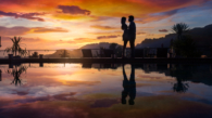Krabi pre-wedding sunset reflection couple shoot silhouette photography