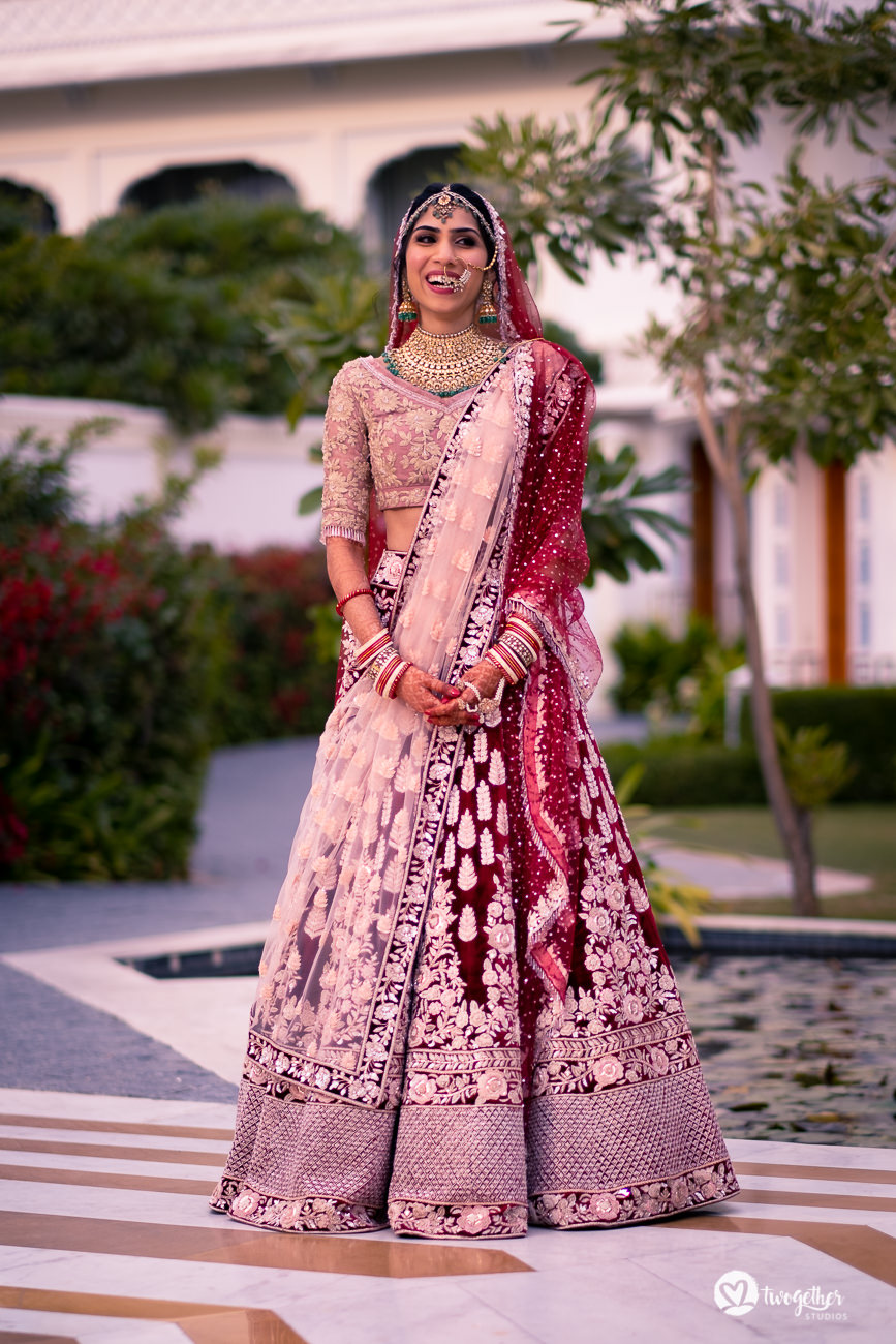 Indian bridal portrait in Jaipur destination wedding.